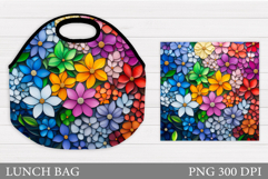 Wildflowers Lunch Bag Design. Flowers Lunch Bag Sublimation Product Image 1