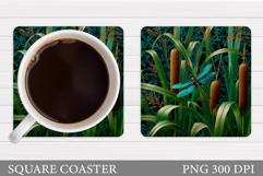 Dragonfly Coaster Design. Dragonfly Sublimation Product Image 1