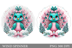 Cute Peacock Wind Spinner. Christmas Wind Spinner Design Product Image 1