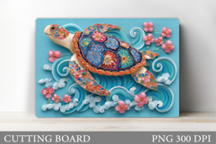 Turtle Kitchen Cutting Board. Sea Turtle Sublimation Product Image 1