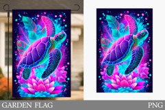 Sea Turtle Garden Flag Design. Sea Turtle Sublimation Product Image 1