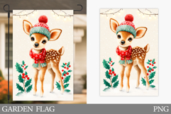 Christmas Deer Garden Flag. Christmas Garden Flag Design Product Image 1