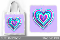 Heart Tote Bag Design. Valentines Sublimation Product Image 1