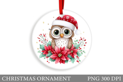 Cute Owl Christmas Ornament. Christmas Ornament Sublimation Product Image 1
