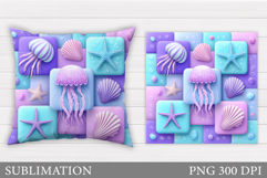 Jellyfish Pillow Sublimation. Jellyfish Sublimation Product Image 1