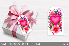Hearts Gift Tag Printable. Valentines Gift Tag Design Product Image 1