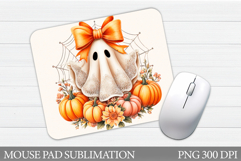 Halloween Ghost Mouse Pad. Halloween Mouse Pad Sublimation Product Image 1