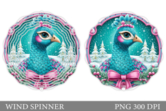 Cute Peacock Wind Spinner. Christmas Wind Spinner Design Product Image 1