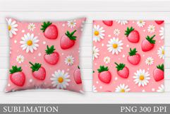 Strawberry Pillow Design. Strawberry Sublimation Product Image 1