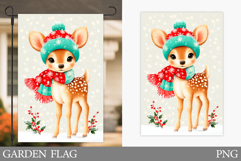 Christmas Deer Garden Flag. Christmas Garden Flag Design Product Image 1