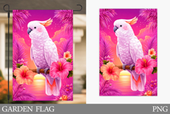 Parrot Garden Flag Design. Bird Garden Flag Sublimation Product Image 1