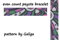Abstract Bracelet pattern even count peyote beading how to Product Image 1