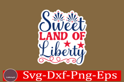 4th of July Sticker Svg Design, Patriotics Quotes Svg, Product Image 1
