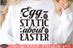 Happy Easter SVG Design Cute Easter Quotes SVG Bunny SVG Product Image 1