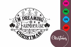 Farmhouse Christmas Round Sign SVG Design Product Image 1
