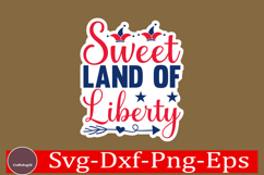 4th of July Sticker Svg Design, Patriotics Quotes Svg, Product Image 1