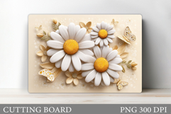 Daisy Flowers Cutting Board. Flowers Kitchen Cutting Design Product Image 1