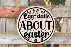 Happy Easter SVG Design Cute Easter Quotes SVG Bunny SVG Product Image 1