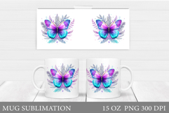 Butterfly Mug Design. Butterfliy Mug Sublimation Product Image 1