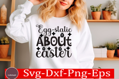 Happy Easter stickerS VG Design Cute Easter Quotes SVG Bunny Product Image 1
