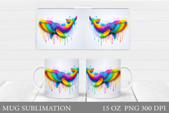 Rainbow Whale Mug Design. Colorful Whale Mug Sublimation Product Image 1