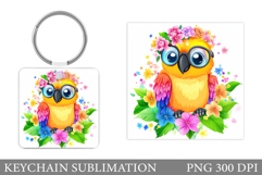 Parrot Keychain Sublimation. Parrot Sublimation Product Image 1