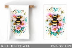 Bee Kitchen Towel Design. Bee Sublimation Product Image 1