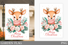 Christmas Deer Garden Flag. Christmas Garden Flag Design Product Image 1