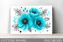 Flowers Cutting Board. Floral Cutting Board Sublimation Product Image 1