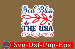 4th of July Sticker Svg Design, Patriotics Quotes Svg, Product Image 1