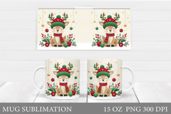 Christmas Deer Mug Design. Christmas Mug Sublimation Product Image 1
