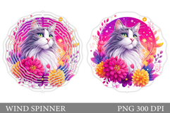 Cat Wind Spinner Design. Cat Sublimation Product Image 1
