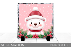 Christmas Bear Sublimation. Christmas Bear Slate Design Product Image 1