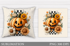 Halloween Pumpkin Pillow. Halloween Pumpkin Sublimation Product Image 1
