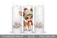 Christmas Deer Tumbler Design. Christmas Tumbler Sublimation Product Image 1