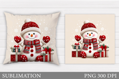 Christmas Snowman Pillow. Christmas Pillow Design Product Image 1
