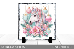 Christmas Horse Sublimation. Christmas Horse Slate Design Product Image 1