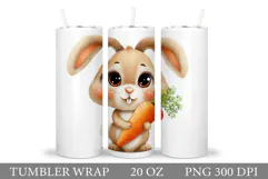 Cute Bunny Tumbler Design. Bunny Sublimation Product Image 1