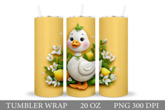 Cute Goose Tumbler Design. Goose Lemons Tumbler Sublimation Product Image 1