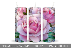Roses Tumbler Design. Flowers Tumbler Sublimation Product Image 1