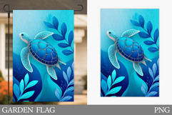 Sea Turtle Garden Flag. Summer Garden Flag Sublimation Product Image 1