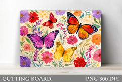 Butterflies Cutting Board Design. Butterflies Sublimation Product Image 1