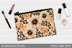 Floral Makeup Bag. Flowers Makeup Pouch Sublimation Product Image 1