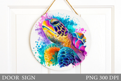 Turtle Door Sign Design. Sea Turtle Sublimation Product Image 1
