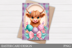 Easter Cow Card Printable. Easter Card Design Product Image 1