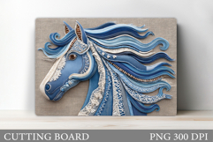 Denim Horse Cutting Board. Horse Sublimation Product Image 1