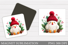 Christmas Chicken Magnet. Christmas Magnet Sublimation Product Image 1