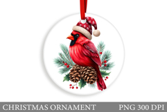 Cardinal Christmas Ornament. Christmas Bird Sublimation Product Image 1