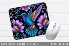 Hummingbird Mouse Pad Design. Flowers Birds Mouse Pad Product Image 1