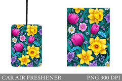 Floral Car Air Freshener. Flowers Car Air Freshener Design Product Image 1